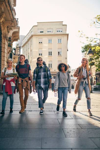 istock Young Backpackers In The City 1056212366