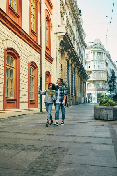 istock Young Backpackers In The City 1056212426
