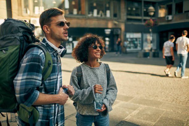 istock Young Backpackers In The City 1056212614