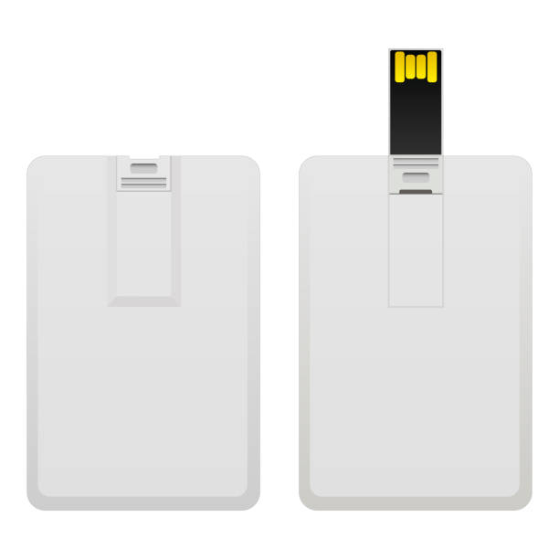 ilustraciones, imágenes clip art, dibujos animados e iconos de stock de tarjeta de destello de usb wafer en blanco simulado hasta aislado sobre fondo blanco - open harddisk flash