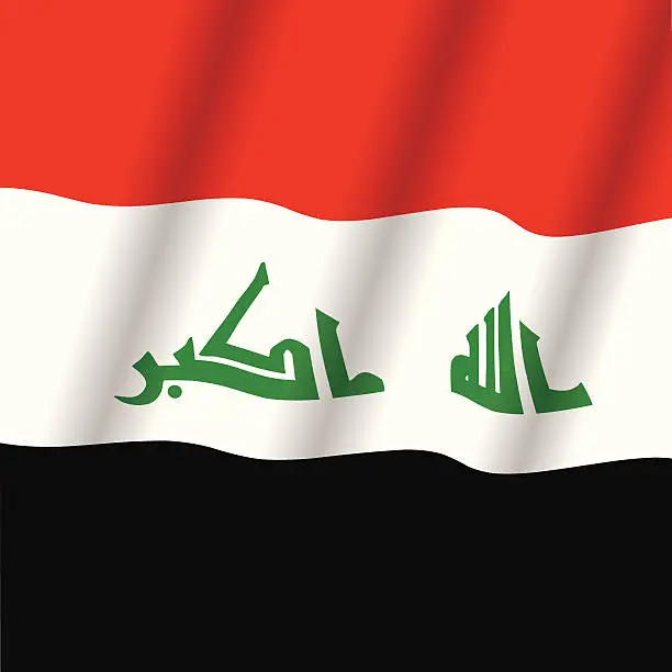 Vector illustration of Iraq flag