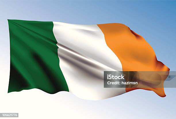 Drapeau De Lirlande Vecteurs libres de droits et plus d'images vectorielles de Drapeau irlandais - Drapeau irlandais, Blanc, Couleur verte