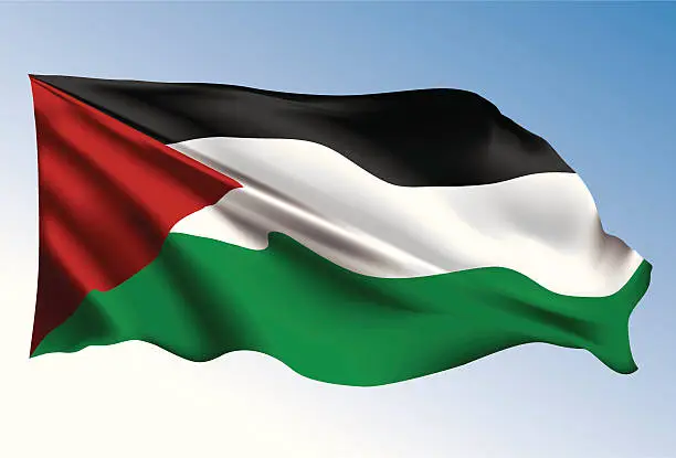 Vector illustration of Palestine flag animation