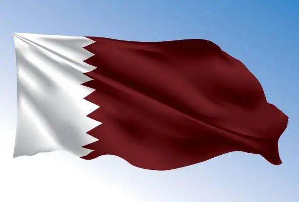 Vector illustration of Qatar flag