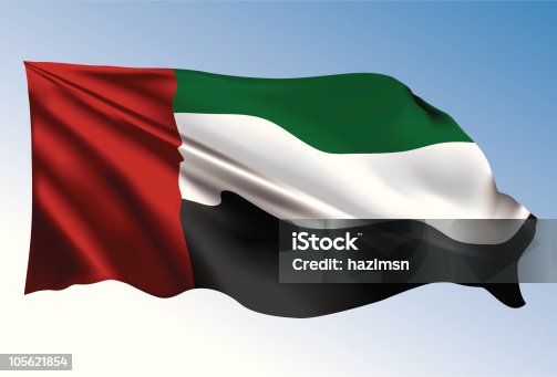 istock Photorealistic illustration of UAE flag 105621854