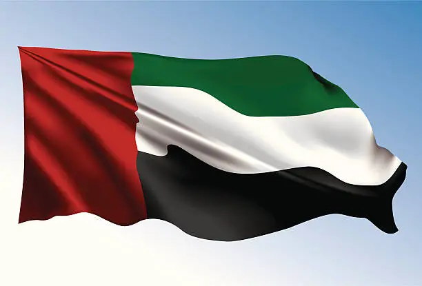 Vector illustration of Photorealistic illustration of UAE flag