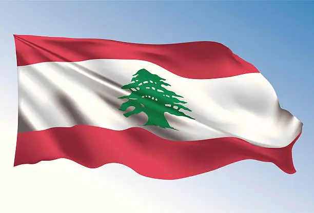Vector illustration of Lebanon flag animation