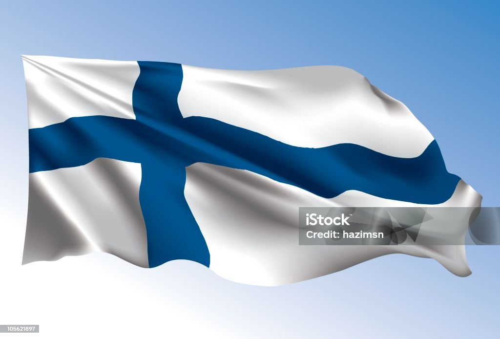 Bandeira da Finlândia - Royalty-free Bandeira da Finlândia arte vetorial