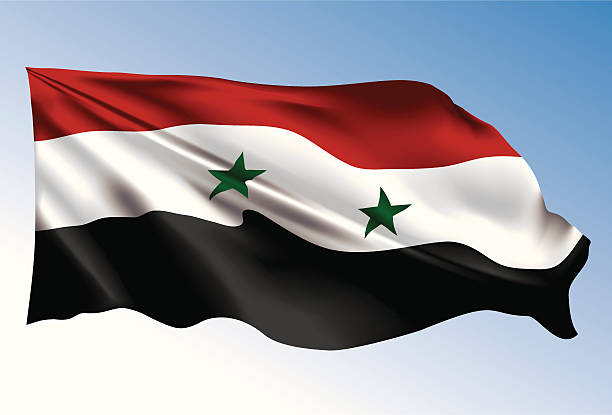 ilustraciones, imágenes clip art, dibujos animados e iconos de stock de bandera de siria - flagged
