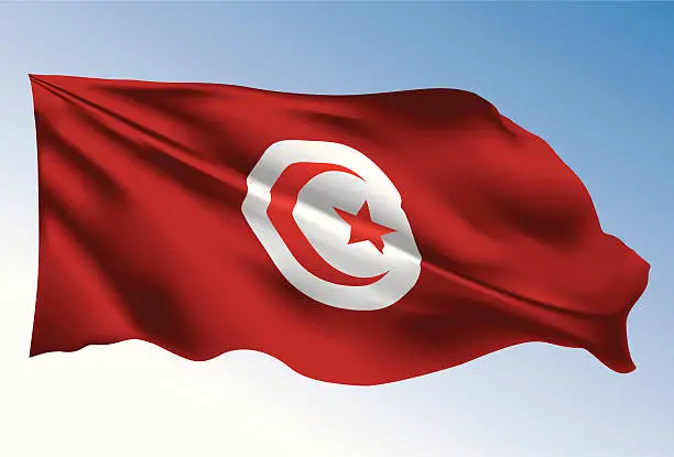 Vector illustration of Tunisia flag