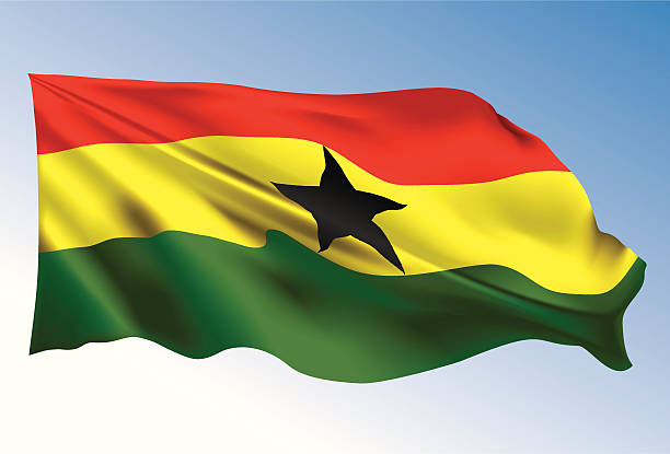 ilustraciones, imágenes clip art, dibujos animados e iconos de stock de bandera de ghana - flagged