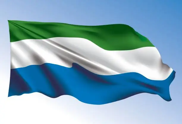 Vector illustration of Sierra Leone Flag