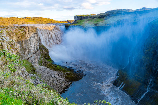 istock View of Dettifoss waterfall in the morning sunlight 1056235354