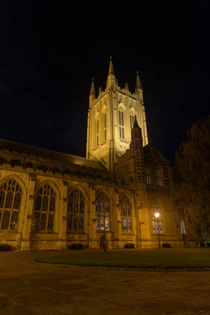 istock St Edmundsbury Cathedral in Bury St Edmunds at night with path 1056237152