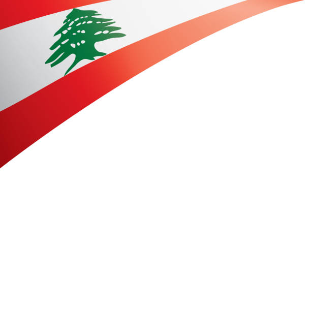 istock Lebanese flag, vector illustration on a white background 1056238724