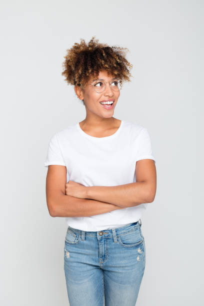istock Confident young african female in casuals 1056239644