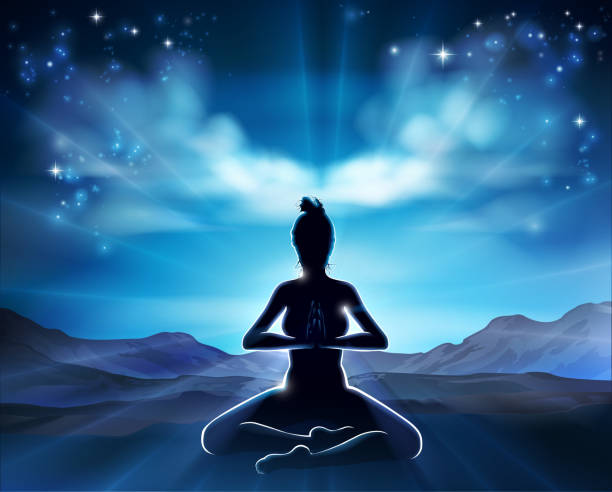 istock Yoga Pilates Pose Silhouette Woman Concept 1056240314