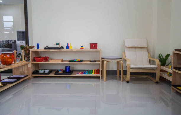 istock kid toy with interior in Montessori for kid education 1056244454