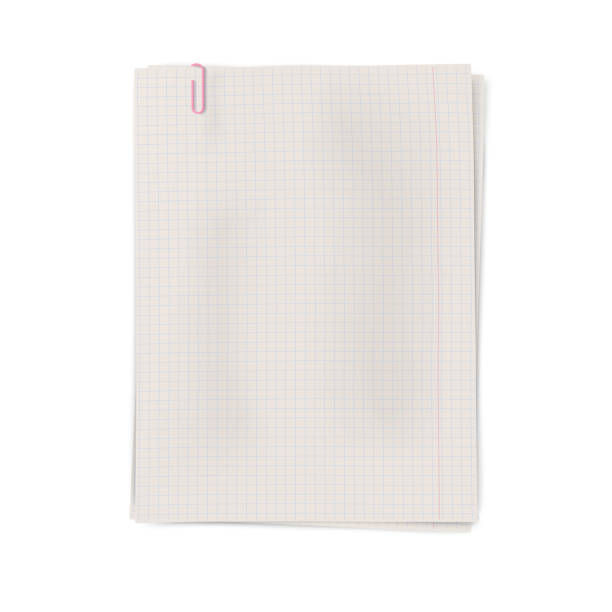 istock Clipped pile of squared sheets of notebook paper isolated on white background 1056245896