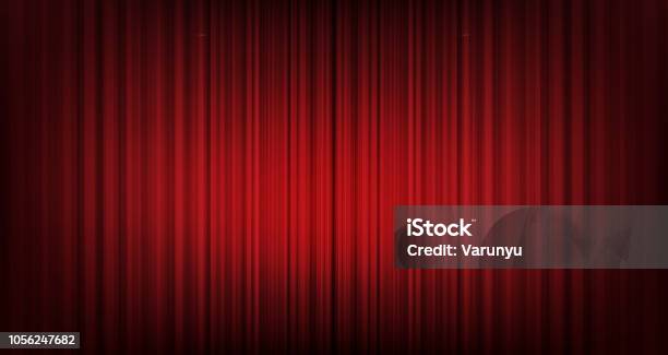 Vector Red Curtain Backgroundmodern Style Stock Illustration - Download Image Now - Curtain, Red, Stage Theater
