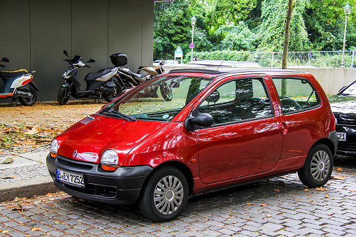 Berlin, Germany - September 10, 2013: Compact car Renault Twingo in the city street.