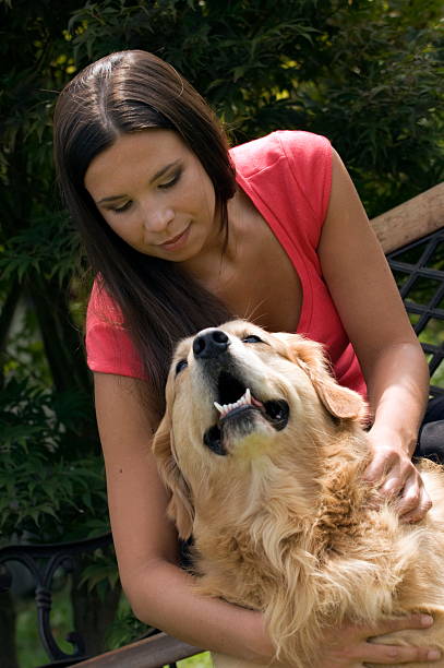 istock Woman and dog 105625318