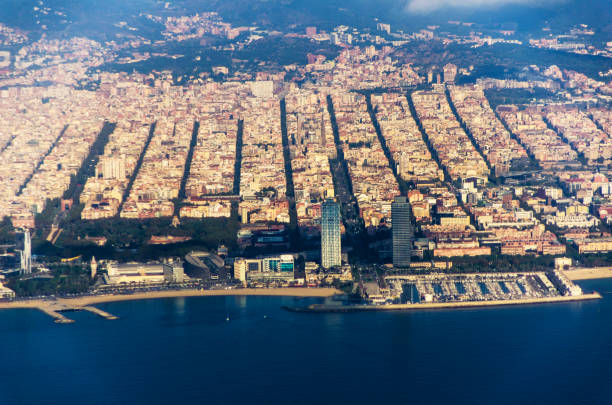 istock Barcelona from the airplanes 1056253546