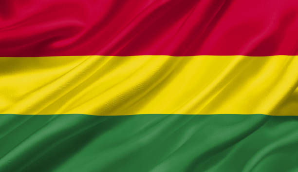 istock Bolivia flag waving with the wind, 3D illustration. 1056257216