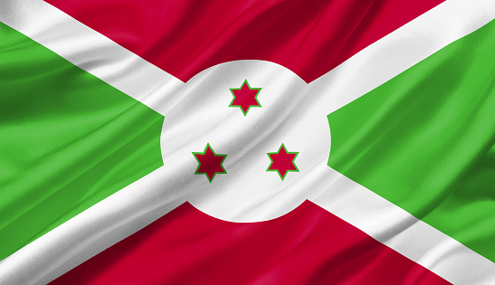Burundi flag waving with the wind, 3D illustration.
