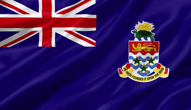 istock Cayman Islands flag waving with the wind, 3D illustration. 1056257806