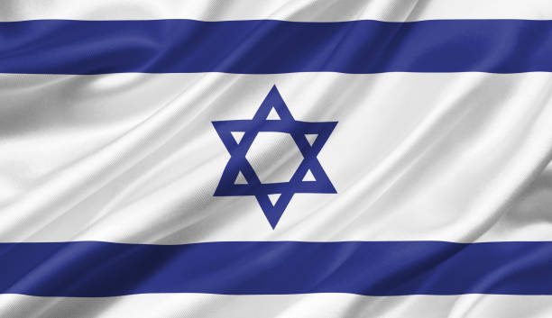 istock Israel flag waving with the wind, 3D illustration. 1056257866