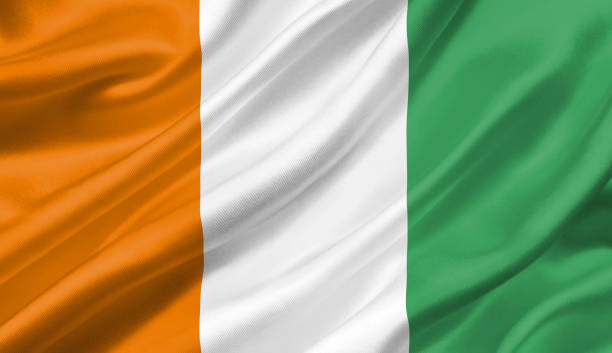 istock Cote D'ivorie flag waving with the wind, 3D illustration. 1056258112