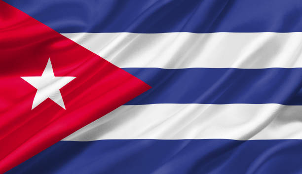 istock Cuba flag waving with the wind, 3D illustration. 1056258288