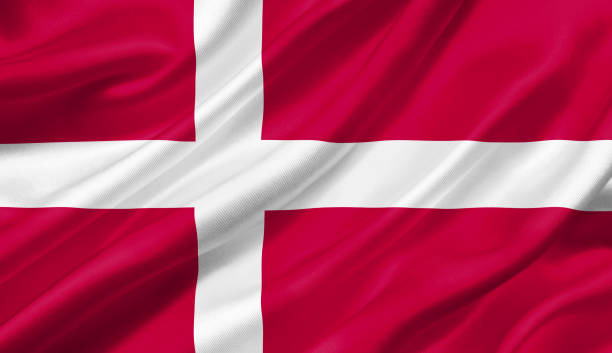 istock Denmark flag waving with the wind, 3D illustration. 1056260514