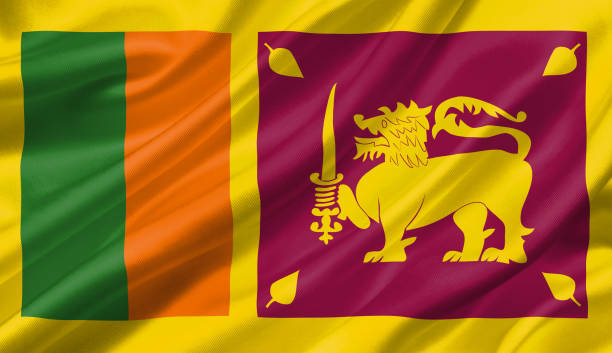 istock Sri Lanka flag waving with the wind, 3D illustration. 1056261928