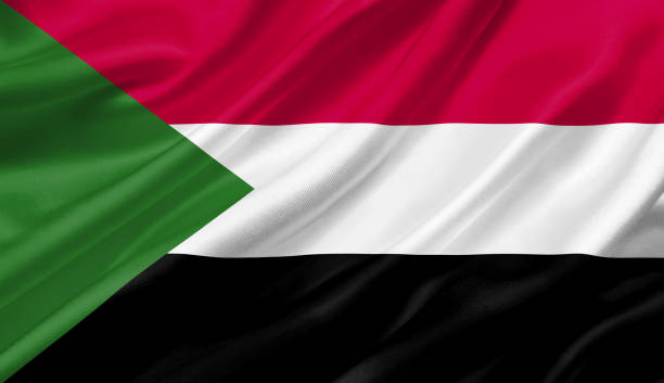 istock Sudan flag waving with the wind, 3D illustration. 1056262692