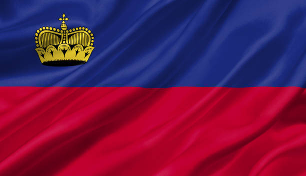 istock Liechtenstein flag waving with the wind, 3D illustration. 1056262716
