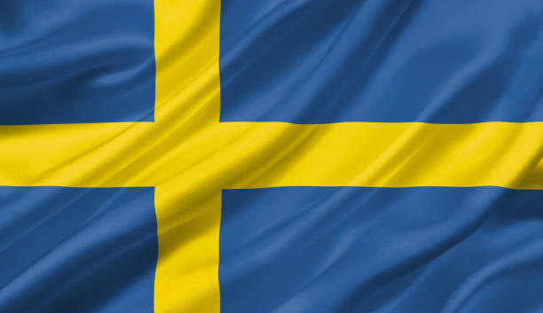 istock Sweden flag waving with the wind, 3D illustration. 1056262888