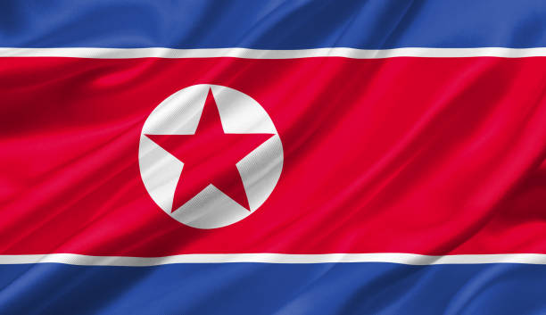 istock North Korea flag waving with the wind, 3D illustration. 1056265720