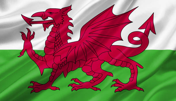 istock Wales flag waving with the wind, 3D illustration. 1056265740