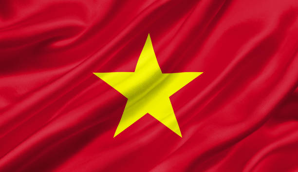 istock Vietnam flag waving with the wind, 3D illustration. 1056265904