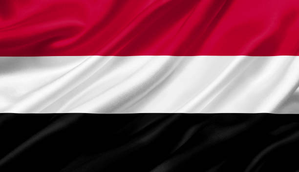 istock Yemen flag waving with the wind, 3D illustration. 1056266502
