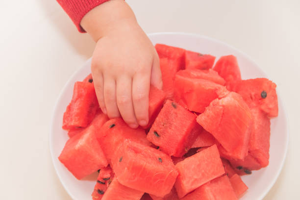 istock on a plate are pieces of sliced watermelon 1056270692