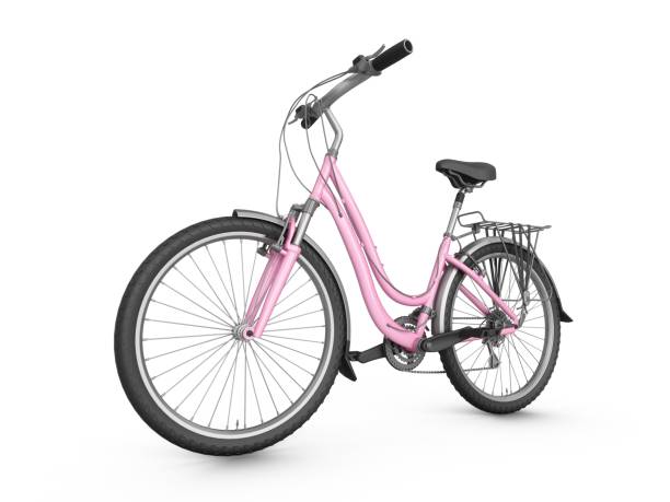 istock 3D Rendering pink bicycle isolated on white background 1056275044