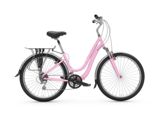 istock 3D Rendering pink bicycle isolated on white background 1056275094