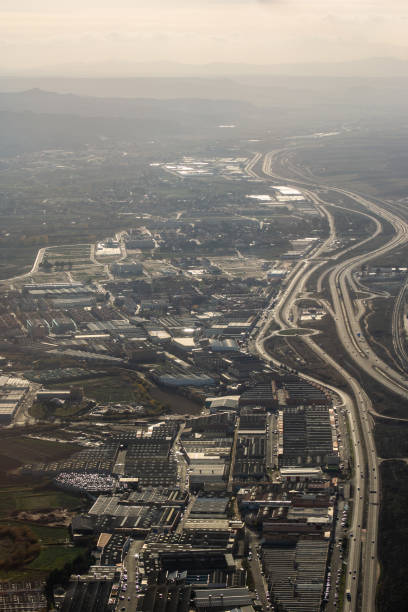istock Industrial landscape from the plane 1056279202