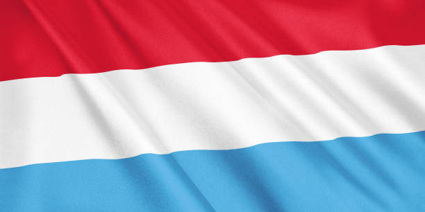 istock Luxembourg flag waving with the wind, wide format, 3D illustration. 3D rendering. 1056280762