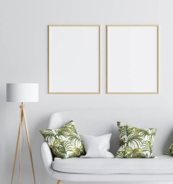 istock Mock up in living room background, Scandinavian style 1056281918