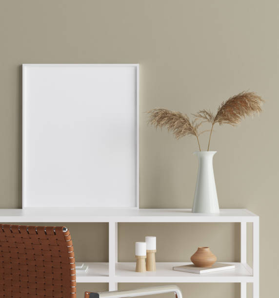 istock Mock up poster in interior background, Scandinavian style 1056281964