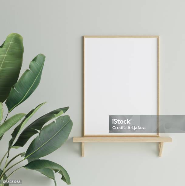 Mock Up Poster In Interior Background Scandinavian Style Stock Photo - Download Image Now